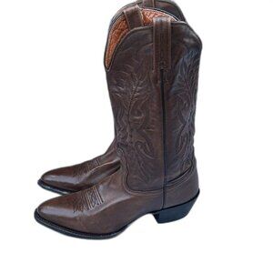 Nocona Boots Mens Size 9.5 Western Rodeo Cowboy Pull On Shoes Boho Brown Leather